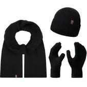Rock Creek Schal Mütze Handschuhe Set in Schwarz | Gr.: onesize