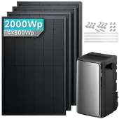 SolarMars EcoFlow Stream Ultra Balkonkraftwerk Speicher mit 500Wp Solarmodul Set - 2000Wp ‚Äì 4 Module üî• / Ohne Erweiterungsakku / Ziegeldach