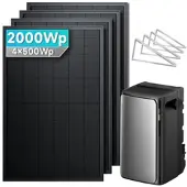 SolarMars EcoFlow Stream Ultra Balkonkraftwerk Speicher mit 500Wp Solarmodul Set - 2000Wp ‚Äì 4 Module üî• / Ohne Erweiterungsakku / Flachdach/Garten/Wand