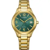 Citizen FE6122-64X Eco-Drive Damen-Solaruhr Goldfarben/Grün