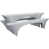 Beautissu BIERTISCHHUSSE Victoria 70cm Stretch Silber Grau (3tlg)