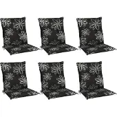 Beautissu Flores Niedriglehner 6er 100x50 cm schwarz mit Blumen