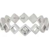 Cai Ring 925/- Sterling Silber Zirkonia Glänzend CAI Weiß