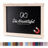 Die Kreidetafel Manufaktur Magnetische Kreidetafel - Magnettafel mit Holzrahmen / Kiefer 65x65cm