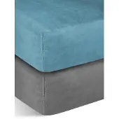 Aspero 2 Flanell-Spannbettlaken PERPIGNAN in Anthrazit/Blau | Gr.: 140 x 200