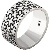 Cai Ring 925/- Sterling Silber Mattiert CAI Silbergrau
