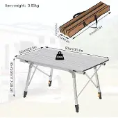 OEM Klappbare Aluminium-Tisch 52x90x72cm für Camping und Balkon