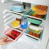 OEM Kühlschrankorganizer-Set, 4 Aufbewahrungsboxen, BPA-frei, Grau, Vielseitig