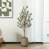 OEM Kunstolijfbaum 150cm mit natürlichen Holzstamm und realistischen Früchten