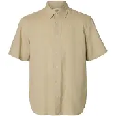 Selected MEN Slmregclaus Clay Linenblend Ss Sht Noos