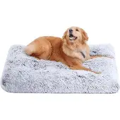 OEM Großes Hundebett, Plüsch, Waschbar, Antirutsch, 65x48cm, Hellgrau