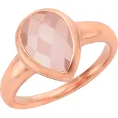 Jamelli Ring Silber 925 rosé-vergoldet mit echtem Rosenquarz