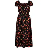 Apricot Midikleid "Vintage Milkmaid Midikleid" mit Smokdetails