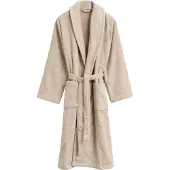 Gant Unisex Bademantel - JACQUARD HERRINGBONE ROBE, Schalkragen, Fischgrätmuster Beige / 2XL