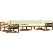 vidaXL Outdoor-Sofagarnitur 7 stk. Natur und Creme