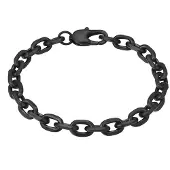 True Rebels Armband aus Edelstahl in schwarz | Gr.: 17 cm