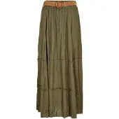 Apricot Maxirock "Slub Shimmer Belt Maxi Skirt" 2 mit Flechtgürtel