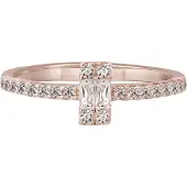 Cai Ring 925/- Sterling Silber Zirkonia Glänzend CAI Rot