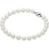 Rafaela Donata Perlen-Armband Sterling Silber Muschelkernperle in weiß | Gr.: 17 cm