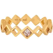 Cai Ring 925/- Sterling Silber Zirkonia Glänzend CAI Gelb