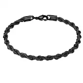 True Rebels Armband aus Edelstahl in schwarz | Gr.: 21 cm