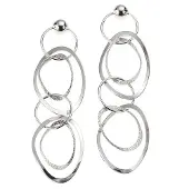 Zeeme Ohrringe 925/- Sterling Silber 6cm Matt/Glanz ZEEme Weiß