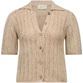 Cartoon Sommer-Strickjacke mit Knopfleiste in Pearl Vanila | Gr.: 38