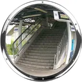 Moravia Anti-Vandalismus Spiegel aus Edelstahlspiegel rund 500 x 80 mm