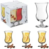 Pasabahce Gala Tee- und Kaffeegläser mit Ständer, 4 Stück