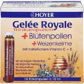 HOYER Gelee Royale+Blütenpollen+Weizenk.Trinkamp. 10x10 ml Trinkampullen