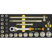 Elora Steckschlüssel-Satz 1/2", 12-kant, 25-teilig Modul -OMS-3