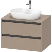 Duravit Ketho.2 Konsolenwaschtischunterbau wandhängend, 800x568x550mm, 2 Schubkästen, K24895075750000, Farbe: Leinen Matt Dekor