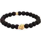 KUZZOI Armband 925 Sterling Silber Totenkopf in Gold | Gr.: 21 cm