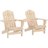 vidaXL Adirondack-Gartenstühle mit Tisch Massivholz Tanne