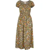 Apricot Midikleid "Milkmaid Ditsy Midi Dress" mit Smokdetails