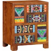vidaXL Sideboard Mehrfarbig 50x35x60 cm Massivholz Akazie