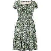 Apricot Minikleid "Paisley-Milchmädchen-Minikleid" mit Smokdetails