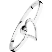 Cai Damen-Damenring 925er Silber rhodiniert 1 Zirkonia Silber
