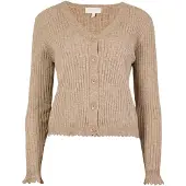 Apricot Cardigan "Gerippte Strickjacke mit Wellenkante" in unifarben