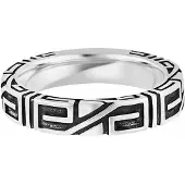 Cai Ring 925/- Sterling Silber ohne Stein oxidiert Weiß