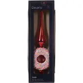 Christmas Decoration Christbaumspitze Glas Donut 31cm Rot Rosa