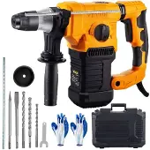 StarTech.com Elektrischer Bohrhammer, 1500 W Kombihammer Bohrmaschinen, 32 mm Stemmhammer Schlagbohrmaschinen, Max. 850 U / min Meißelhammer Schlaghammer, 6,5 A Akku Abbruchhammer Kit, 5,5 kg Bürstenloser