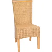 MiaMöbel Rattanstuhl 'Larissa' natur Massivholz, Rattan Mango
