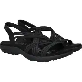 SKECHERS Reggae Slim - Simply Stretch Sandalen Plat - Zwart - Maat 36