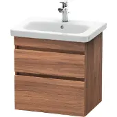Duravit DuraStyle Waschtischunterschrank wandhängend 6480, 2 Schubkästen, 580mm, für DuraStyle, DS648007979, Farbe: Nussbaum Natur Dekor