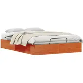 Syfax Ottoman Bettgestell mit Stauraum Wachsbraun 135 x 190 cm