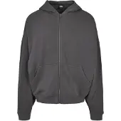 Urban Classics lässiger Herren Hoodie Reißverschluss Rippbündchen 300 g/m² mit Baumwolle Grau