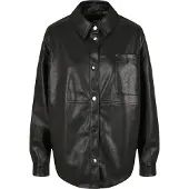 Urban Classics Hemdbluse "Damen Ladies Faux Leather Overshirt"
