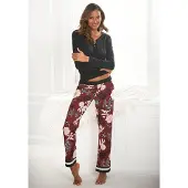 s.Oliver Pyjama Set, 2 im Blumen-Dessin mit Streifen-Details