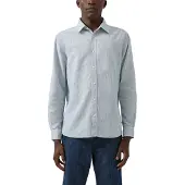 s.Oliver Langarmhemd , Herren, Gr. XL, N-Gr, grau (blau), Web, Obermaterial: 55% Leinen, 45% Baumwolle, unifarben, regular fit normal, ohne Ausschnitt, Manschette, Hemden Langarmhemd, mit Manschetten